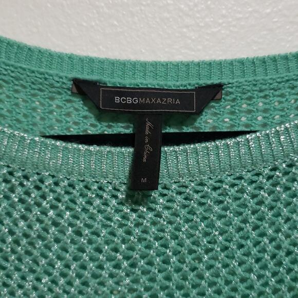 BCBGMAXAZRIA Mesh Turquoise Sweater - Picture 3 of 6